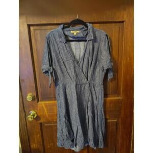 Hope And Harlow Chambray Denim Wrap Dress 14